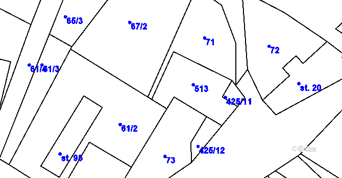 Parcela st. 19 v KÚ Jedousov, Katastrální mapa
