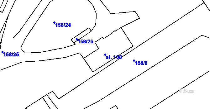 Parcela st. 108 v KÚ Jedousov, Katastrální mapa