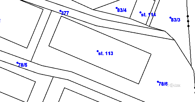 Parcela st. 113 v KÚ Jedousov, Katastrální mapa
