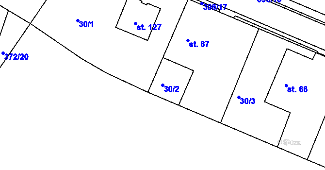 Parcela st. 30/2 v KÚ Jedousov, Katastrální mapa