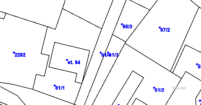 Parcela st. 61/4 v KÚ Jedousov, Katastrální mapa