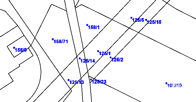 Parcela st. 125/1 v KÚ Jedousov, Katastrální mapa