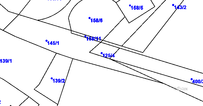 Parcela st. 125/4 v KÚ Jedousov, Katastrální mapa