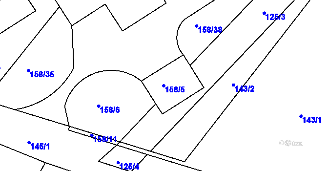 Parcela st. 158/5 v KÚ Jedousov, Katastrální mapa
