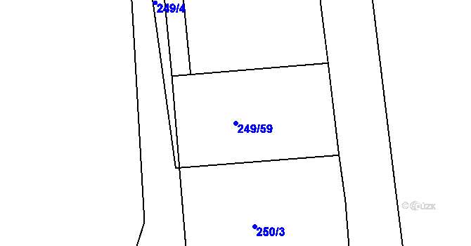 Parcela st. 249/59 v KÚ Jedousov, Katastrální mapa
