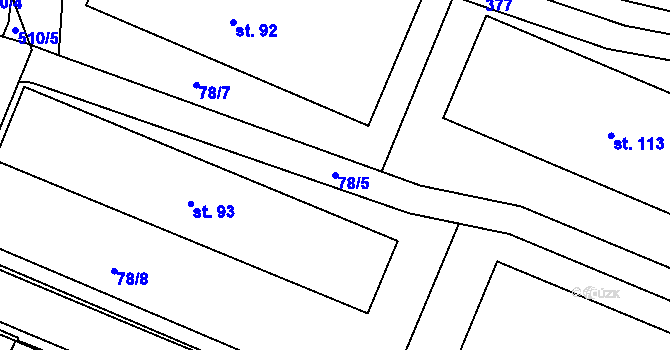Parcela st. 78/5 v KÚ Jedousov, Katastrální mapa