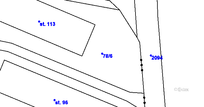 Parcela st. 78/6 v KÚ Jedousov, Katastrální mapa