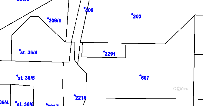 Parcela st. 125 v KÚ Jedousov, Katastrální mapa