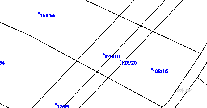 Parcela st. 125/10 v KÚ Jedousov, Katastrální mapa