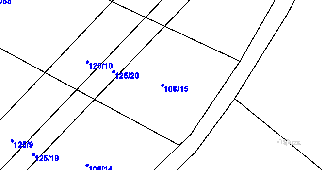Parcela st. 108/15 v KÚ Jedousov, Katastrální mapa