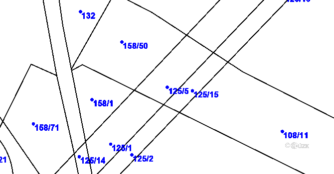 Parcela st. 125/5 v KÚ Jedousov, Katastrální mapa