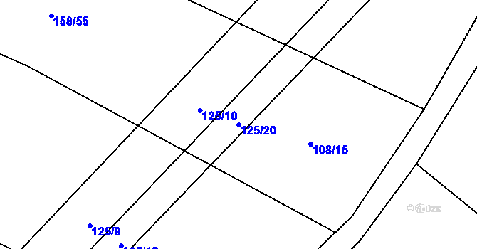 Parcela st. 125/20 v KÚ Jedousov, Katastrální mapa