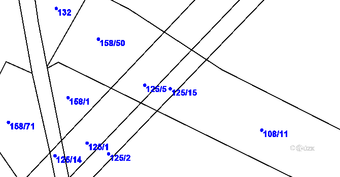 Parcela st. 125/15 v KÚ Jedousov, Katastrální mapa
