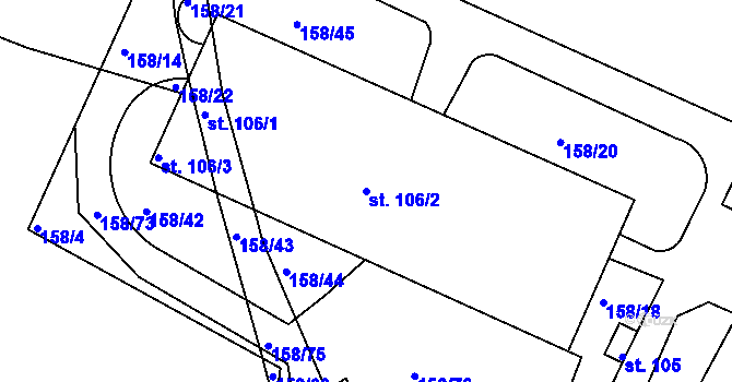 Parcela st. 106/2 v KÚ Jedousov, Katastrální mapa