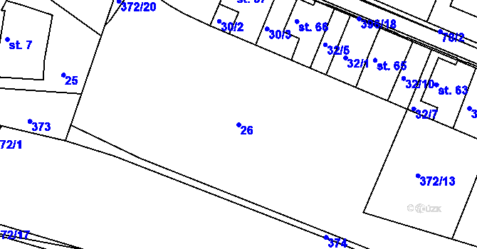 Parcela st. 26 v KÚ Jedousov, Katastrální mapa