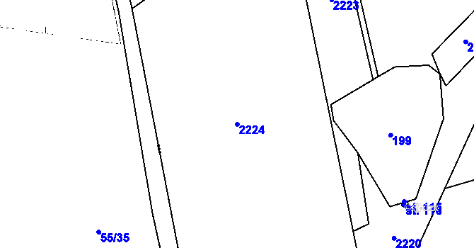 Parcela st. 2224 v KÚ Jedousov, Katastrální mapa