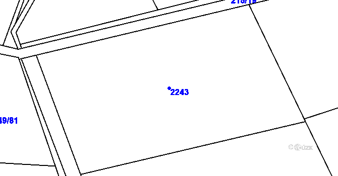 Parcela st. 2243 v KÚ Jedousov, Katastrální mapa