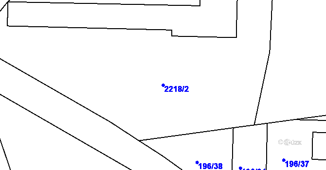 Parcela st. 2218/2 v KÚ Jedousov, Katastrální mapa