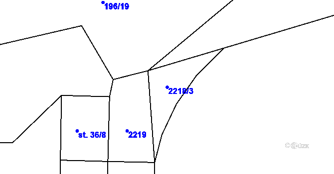 Parcela st. 2218/3 v KÚ Jedousov, Katastrální mapa