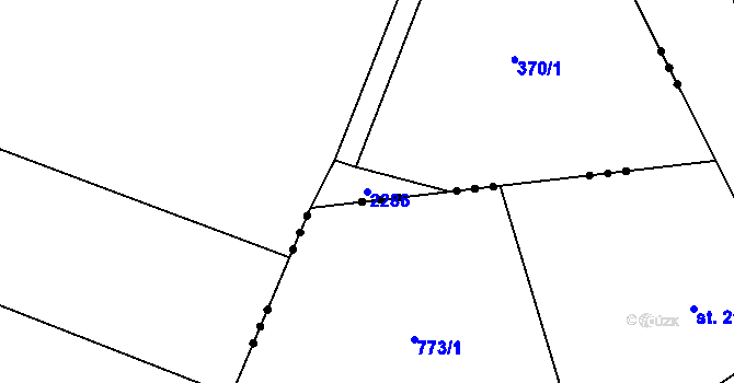 Parcela st. 2286 v KÚ Jedousov, Katastrální mapa