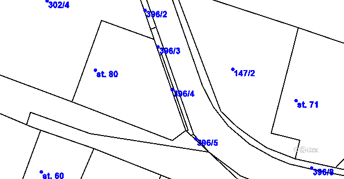 Parcela st. 396/4 v KÚ Jedousov, Katastrální mapa