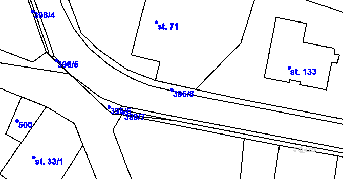 Parcela st. 396/8 v KÚ Jedousov, Katastrální mapa