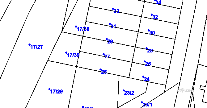 Parcela st. 27 v KÚ Jedovnice, Katastrální mapa