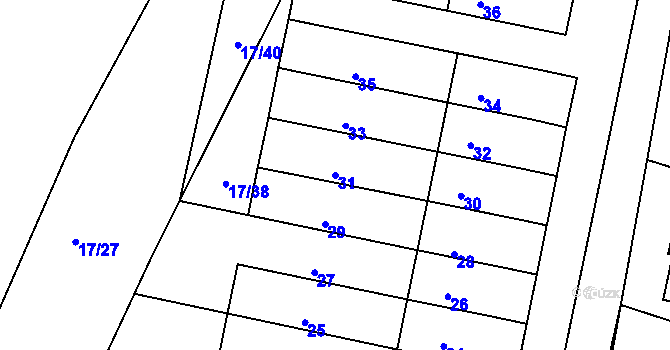 Parcela st. 31 v KÚ Jedovnice, Katastrální mapa