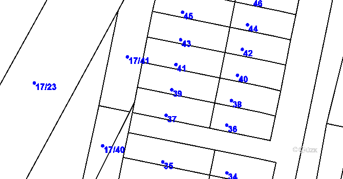 Parcela st. 39 v KÚ Jedovnice, Katastrální mapa