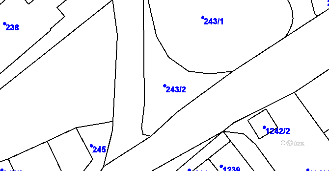Parcela st. 243/2 v KÚ Jedovnice, Katastrální mapa