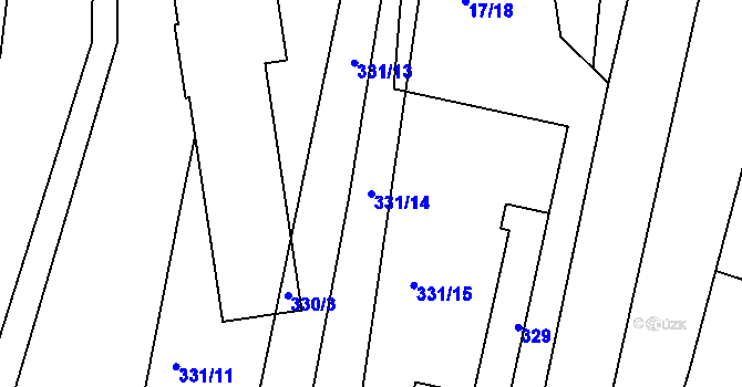 Parcela st. 331/14 v KÚ Jedovnice, Katastrální mapa