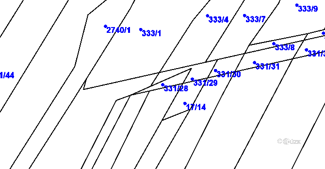 Parcela st. 331/28 v KÚ Jedovnice, Katastrální mapa