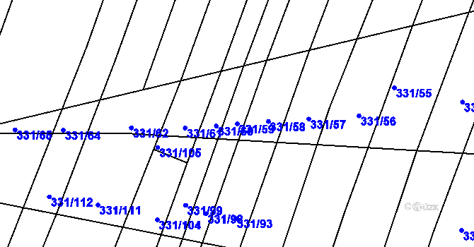 Parcela st. 331/59 v KÚ Jedovnice, Katastrální mapa