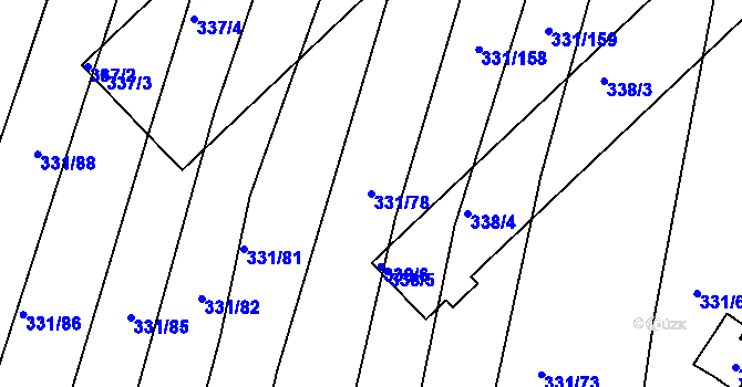 Parcela st. 331/78 v KÚ Jedovnice, Katastrální mapa