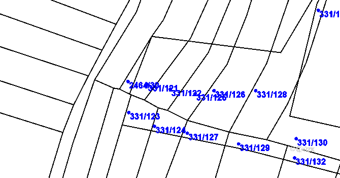 Parcela st. 331/122 v KÚ Jedovnice, Katastrální mapa