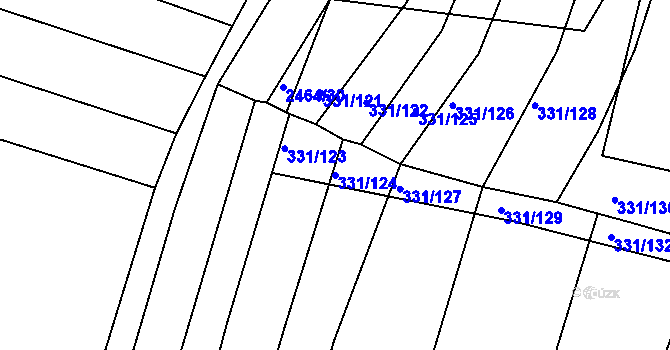 Parcela st. 331/124 v KÚ Jedovnice, Katastrální mapa