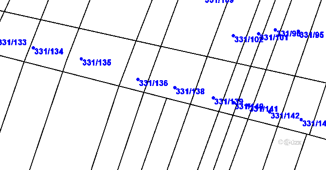 Parcela st. 331/137 v KÚ Jedovnice, Katastrální mapa