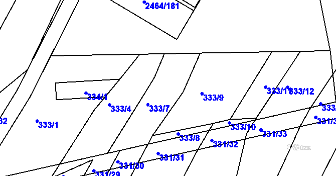 Parcela st. 334/3 v KÚ Jedovnice, Katastrální mapa