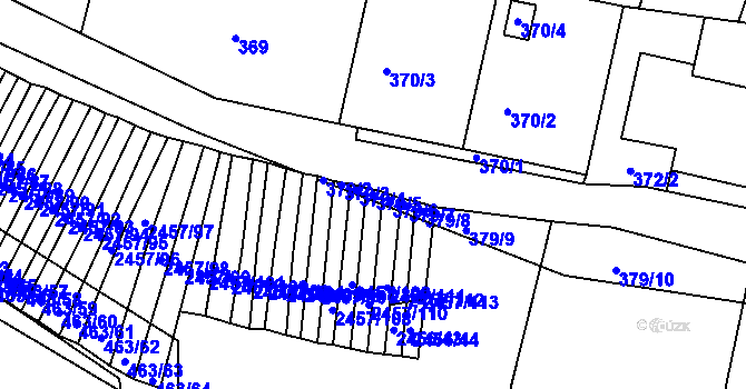 Parcela st. 379/5 v KÚ Jedovnice, Katastrální mapa