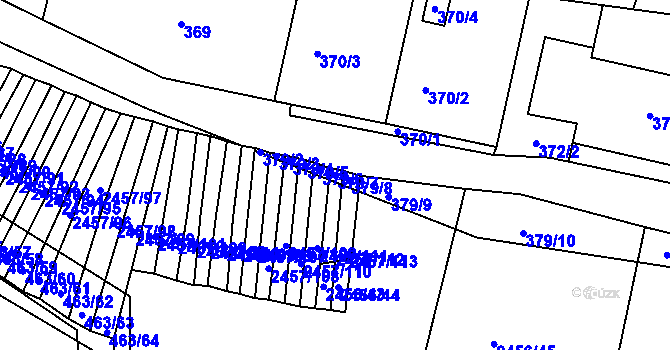 Parcela st. 379/7 v KÚ Jedovnice, Katastrální mapa