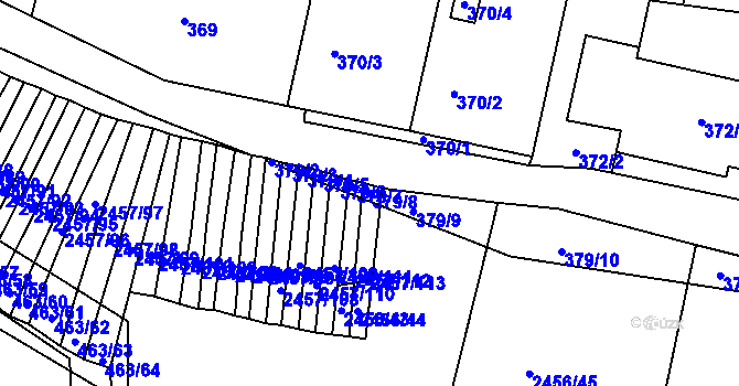 Parcela st. 379/8 v KÚ Jedovnice, Katastrální mapa