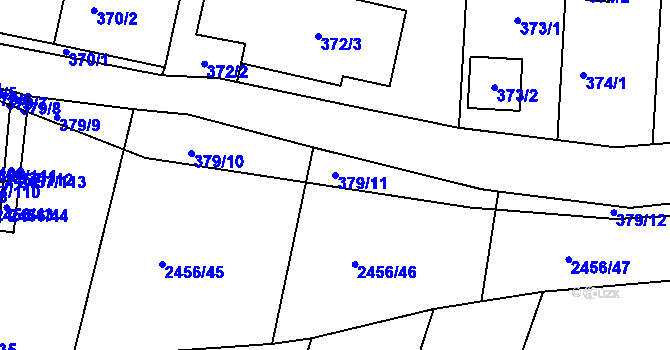 Parcela st. 379/11 v KÚ Jedovnice, Katastrální mapa