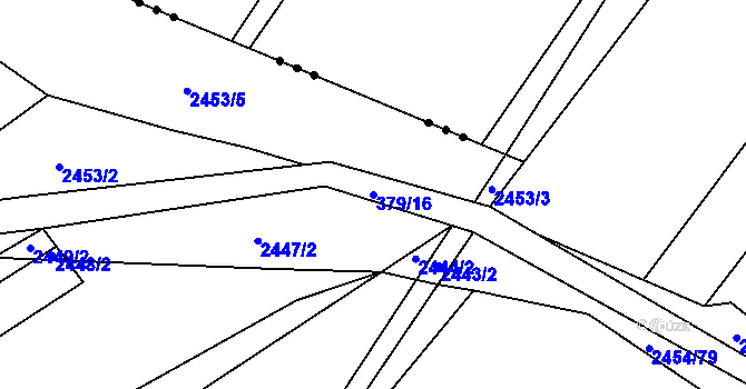 Parcela st. 379/16 v KÚ Jedovnice, Katastrální mapa