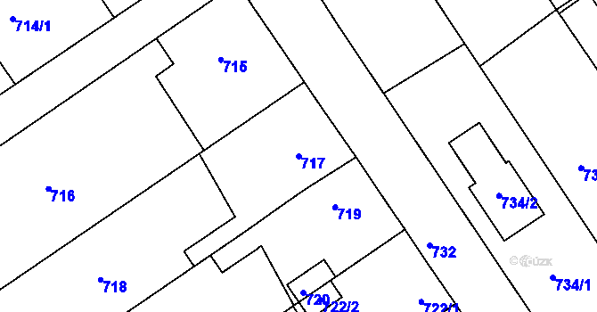 Parcela st. 717 v KÚ Jedovnice, Katastrální mapa