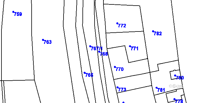 Parcela st. 768 v KÚ Jedovnice, Katastrální mapa