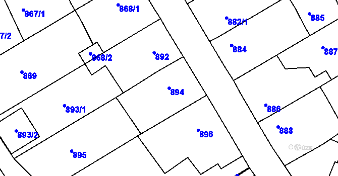 Parcela st. 894 v KÚ Jedovnice, Katastrální mapa