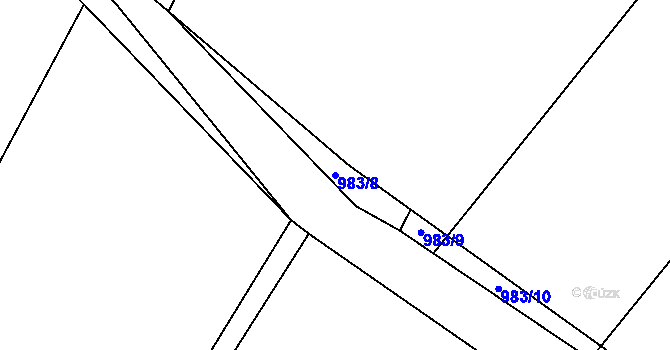 Parcela st. 983/8 v KÚ Jedovnice, Katastrální mapa
