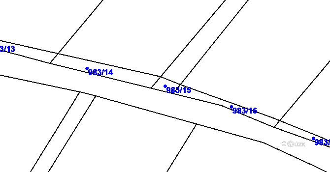 Parcela st. 983/15 v KÚ Jedovnice, Katastrální mapa