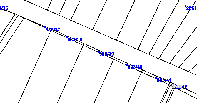 Parcela st. 983/39 v KÚ Jedovnice, Katastrální mapa