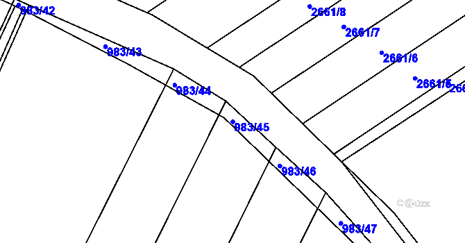 Parcela st. 983/45 v KÚ Jedovnice, Katastrální mapa